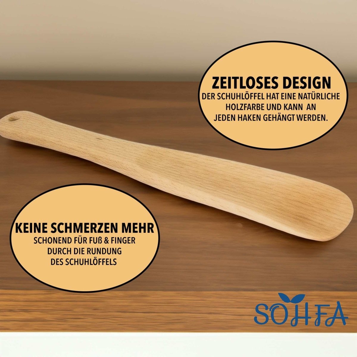 27cm Schuhlöffel »Schuhanzieher aus Buchenholz« - SOHFASchuhlöffel