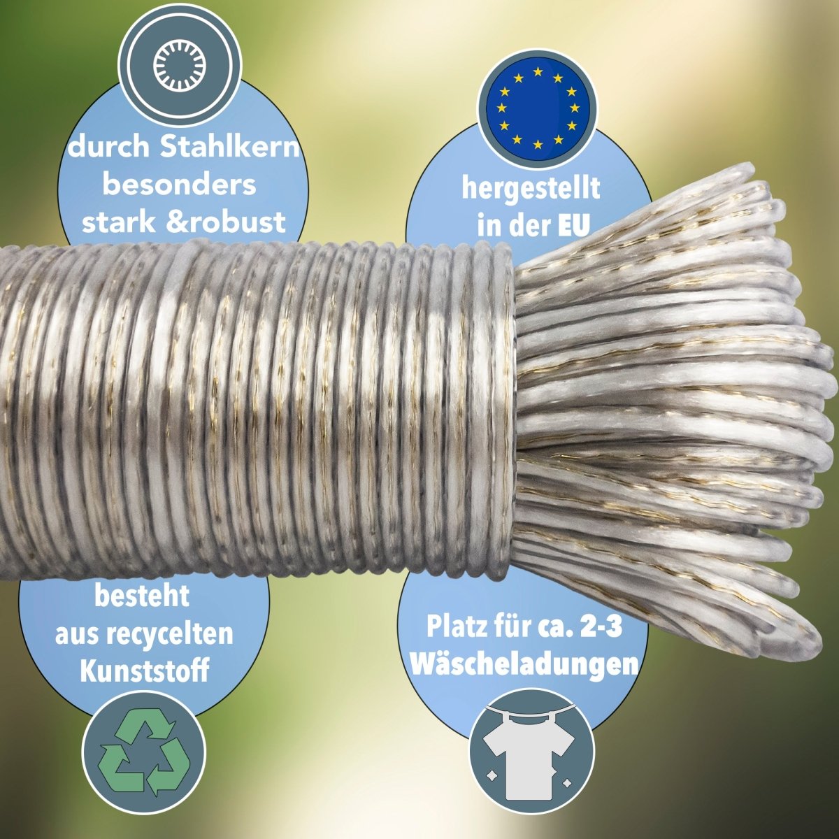 50m Wäscheleine »100% recycelter Ummantelung« - SOHFAWäscheleine