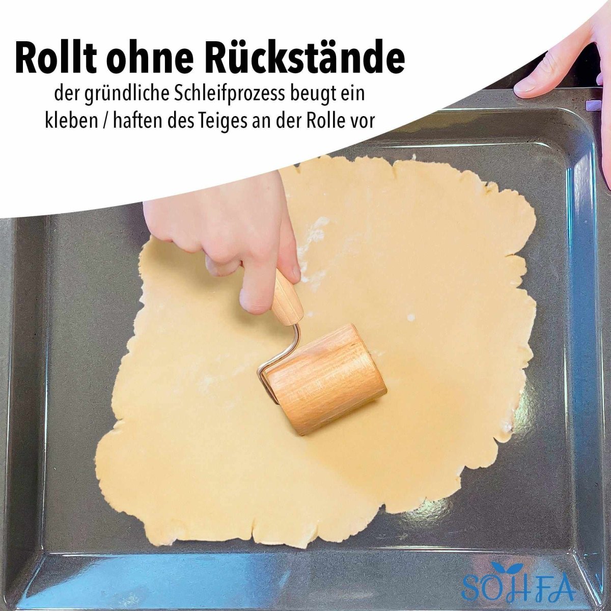 Backblechroller gerade »Teigroller aus Buchenholz« - SOHFABackzubehör