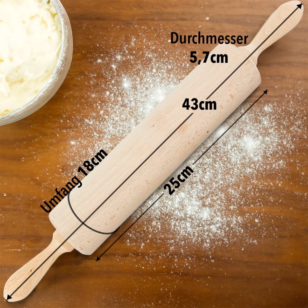 Nudelholz »43cm Länge mit Metallachse« - SOHFABackzubehör