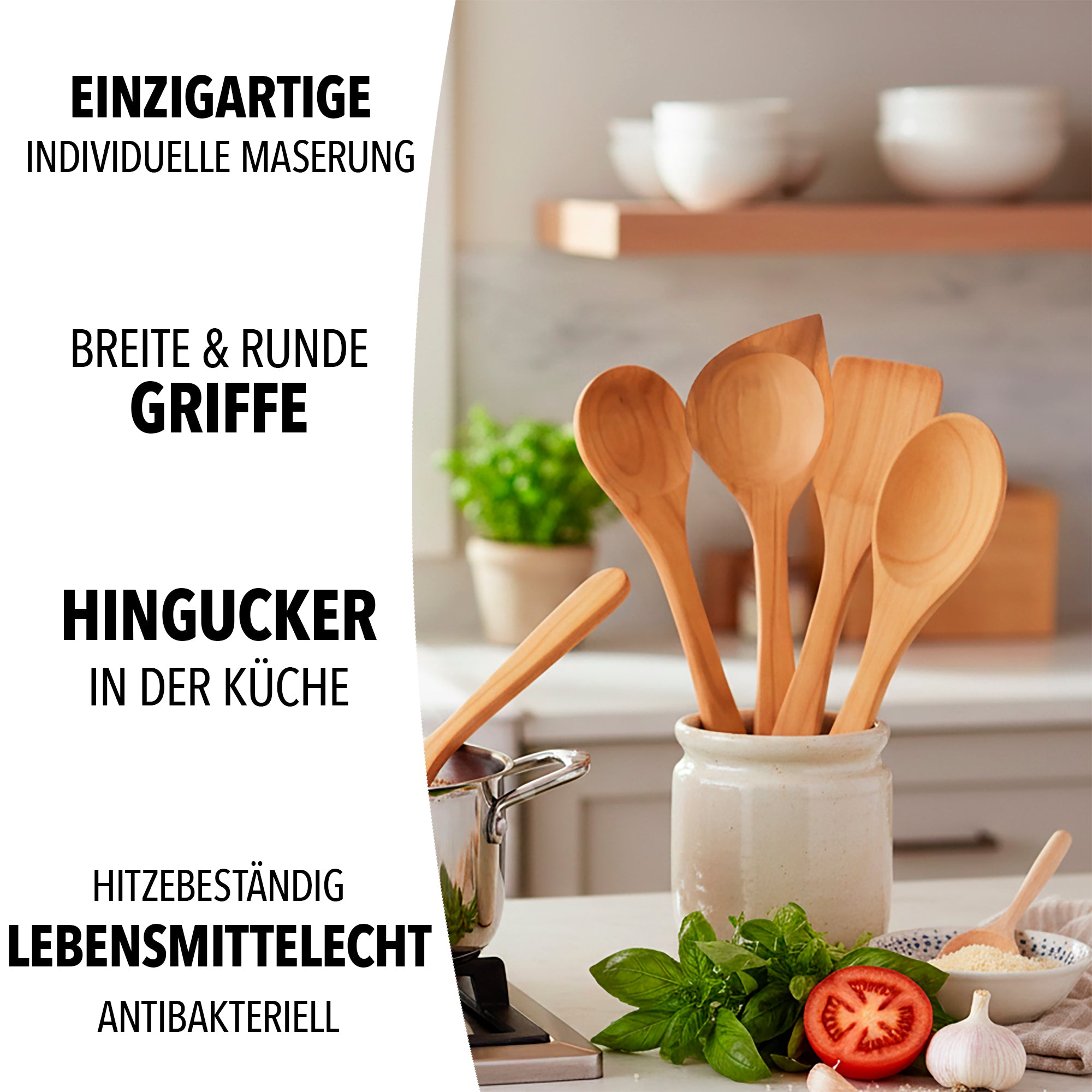 Kochlöffel »5er Set aus Kirschholz«