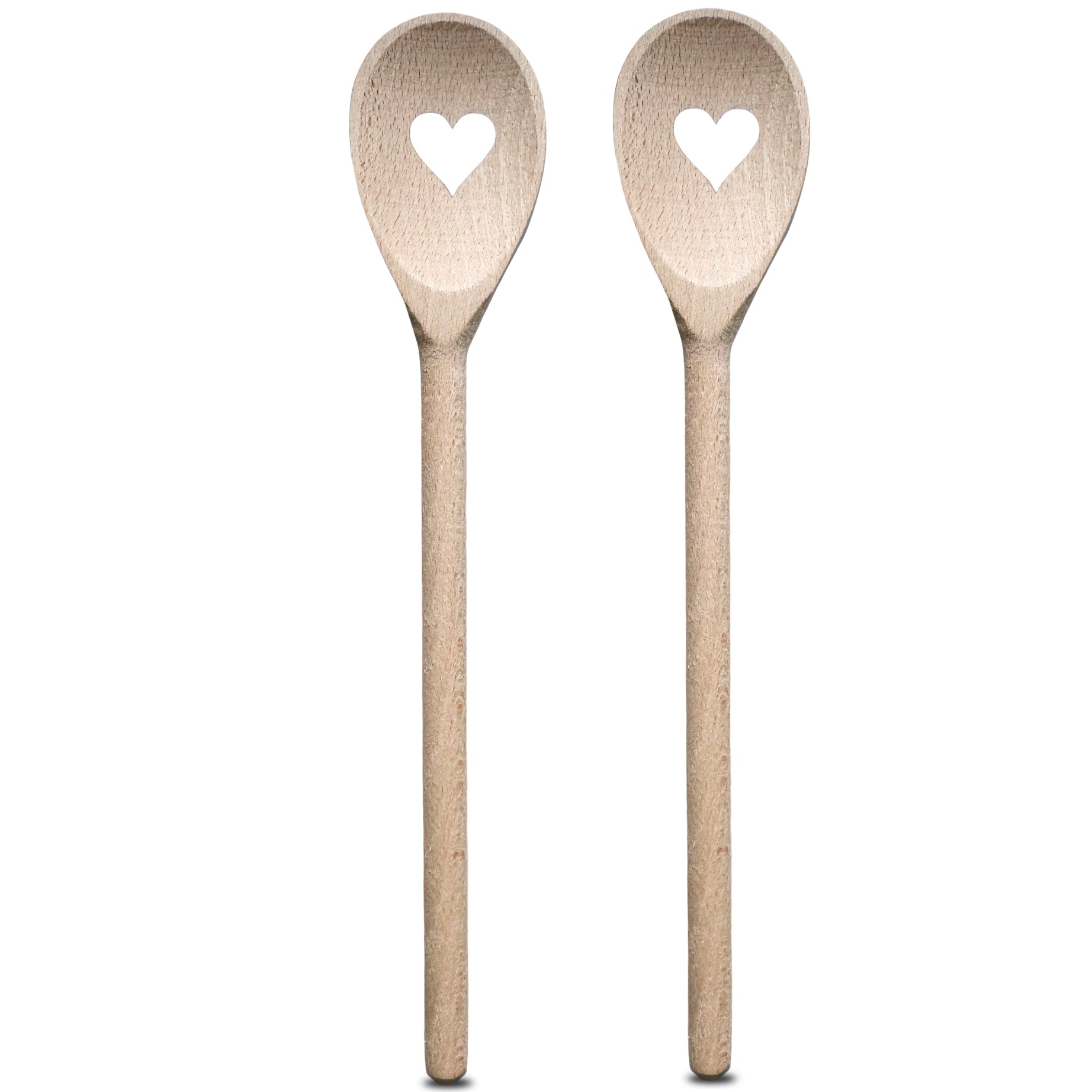2er Set Holz-Kochlöffel mit Herz
