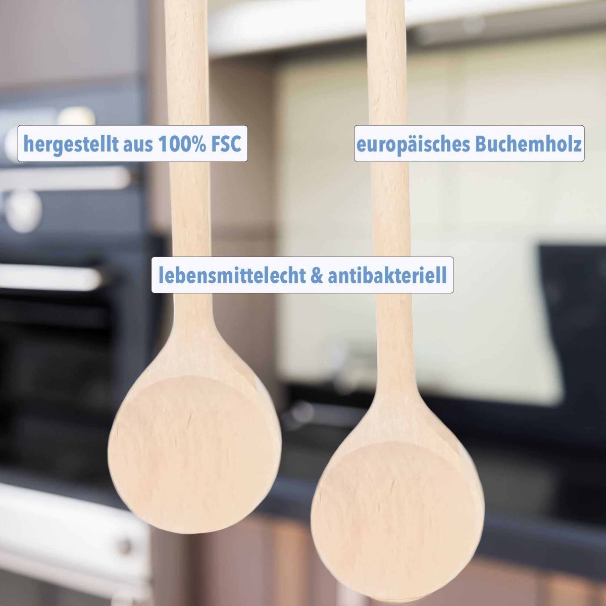 2x Kochlöffel »25cm kleiner Kochlöffel aus Buchenholz« - SOHFAKüchenartikel