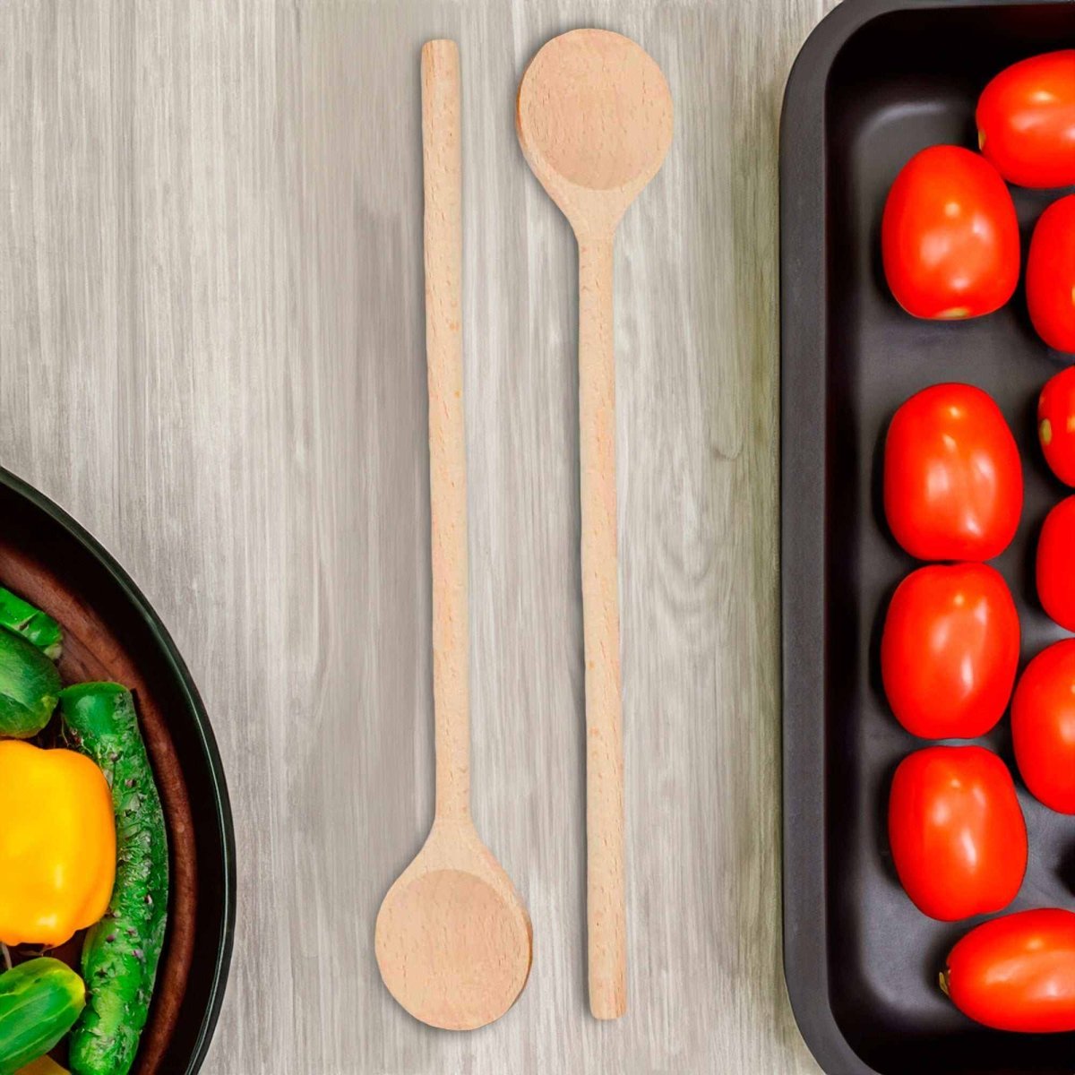 2x Kochlöffel »28cm Kochlöffel mit dickem Stiel aus Buchenholz« - SOHFAKüchenartikel