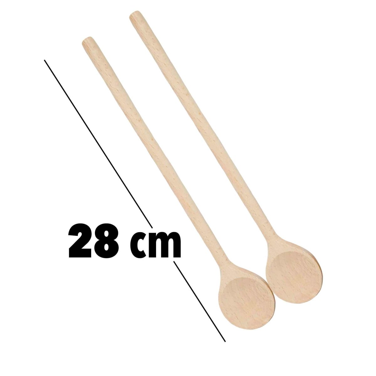 2x Kochlöffel »28cm Kochlöffel mit dickem Stiel aus Buchenholz« - SOHFAKüchenartikel