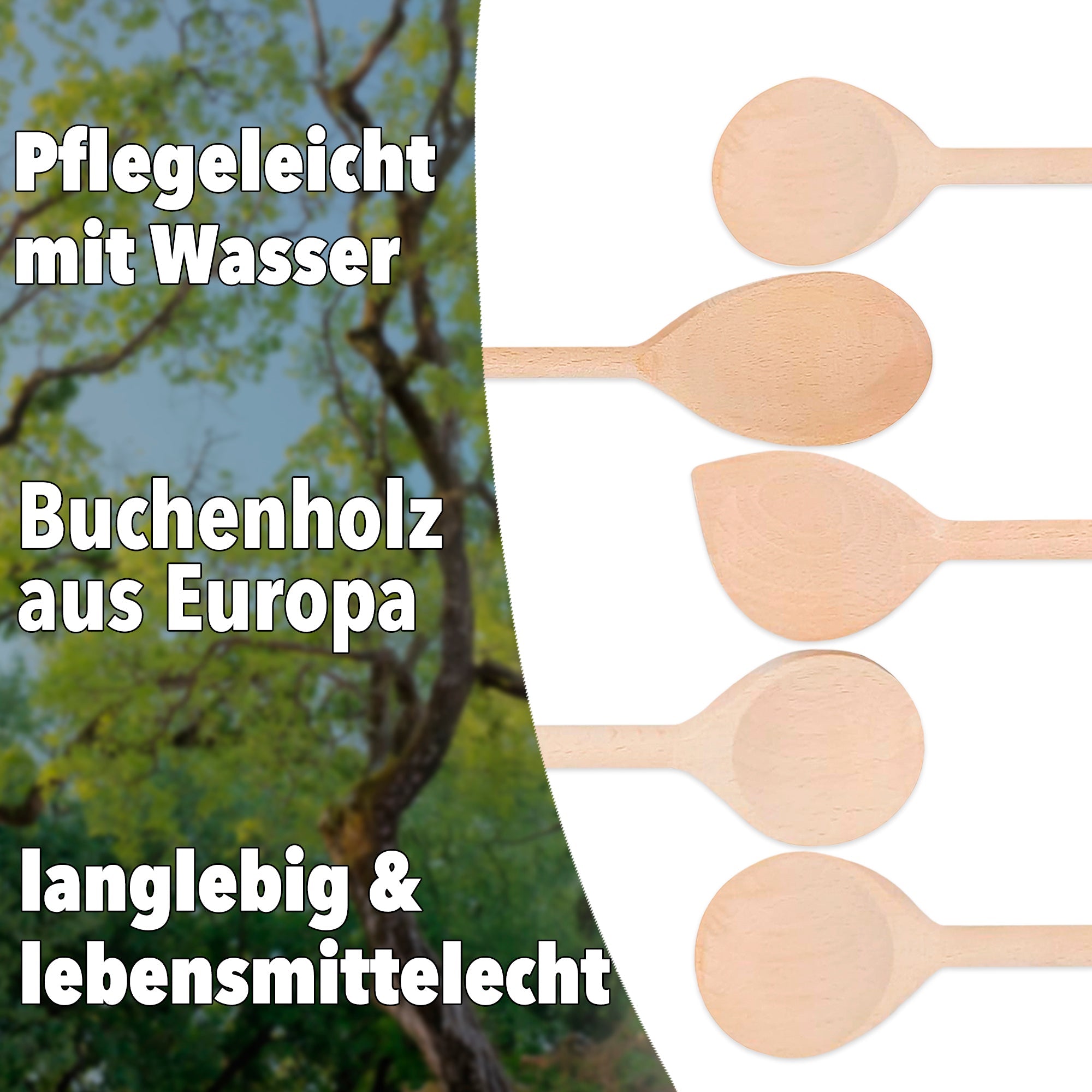 Kochlöffel - Set »5er Set aus Buchenholz« - SOHFAKüchenartikel