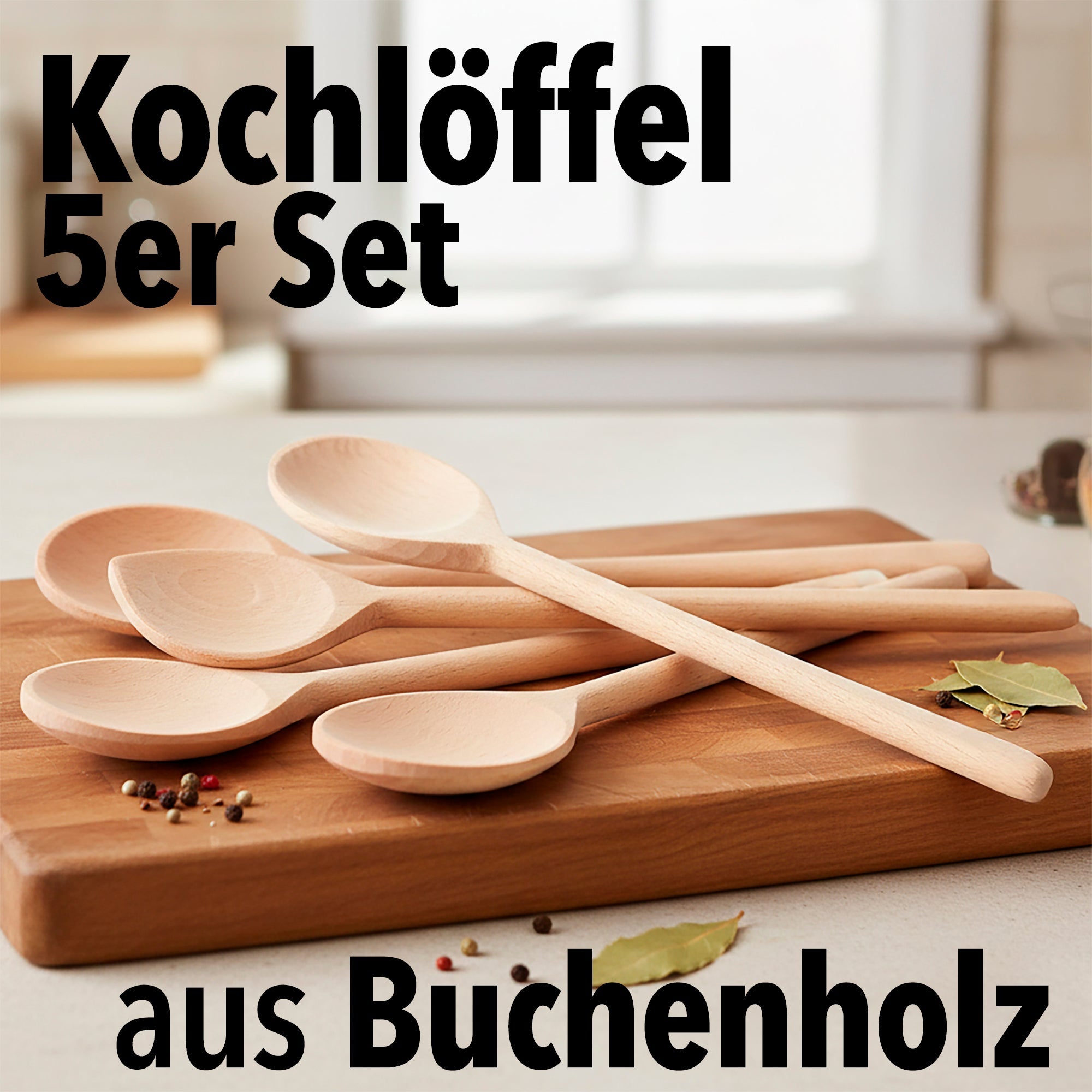 Kochlöffel - Set »5er Set aus Buchenholz« - SOHFAKüchenartikel