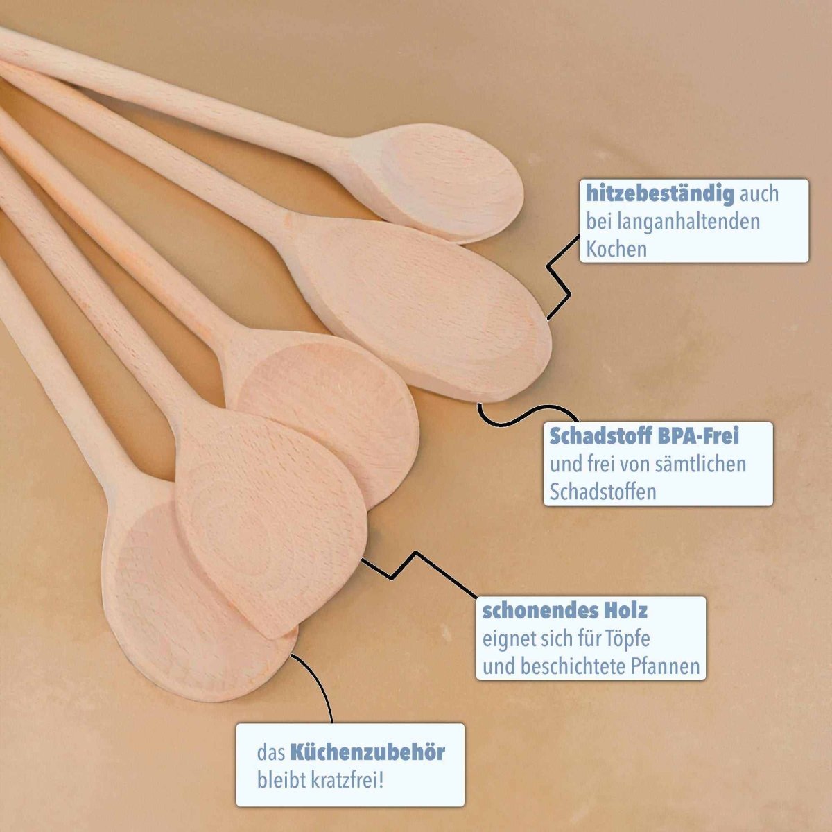 Kochlöffel - Set »5er Set aus Buchenholz« - SOHFAKüchenartikel