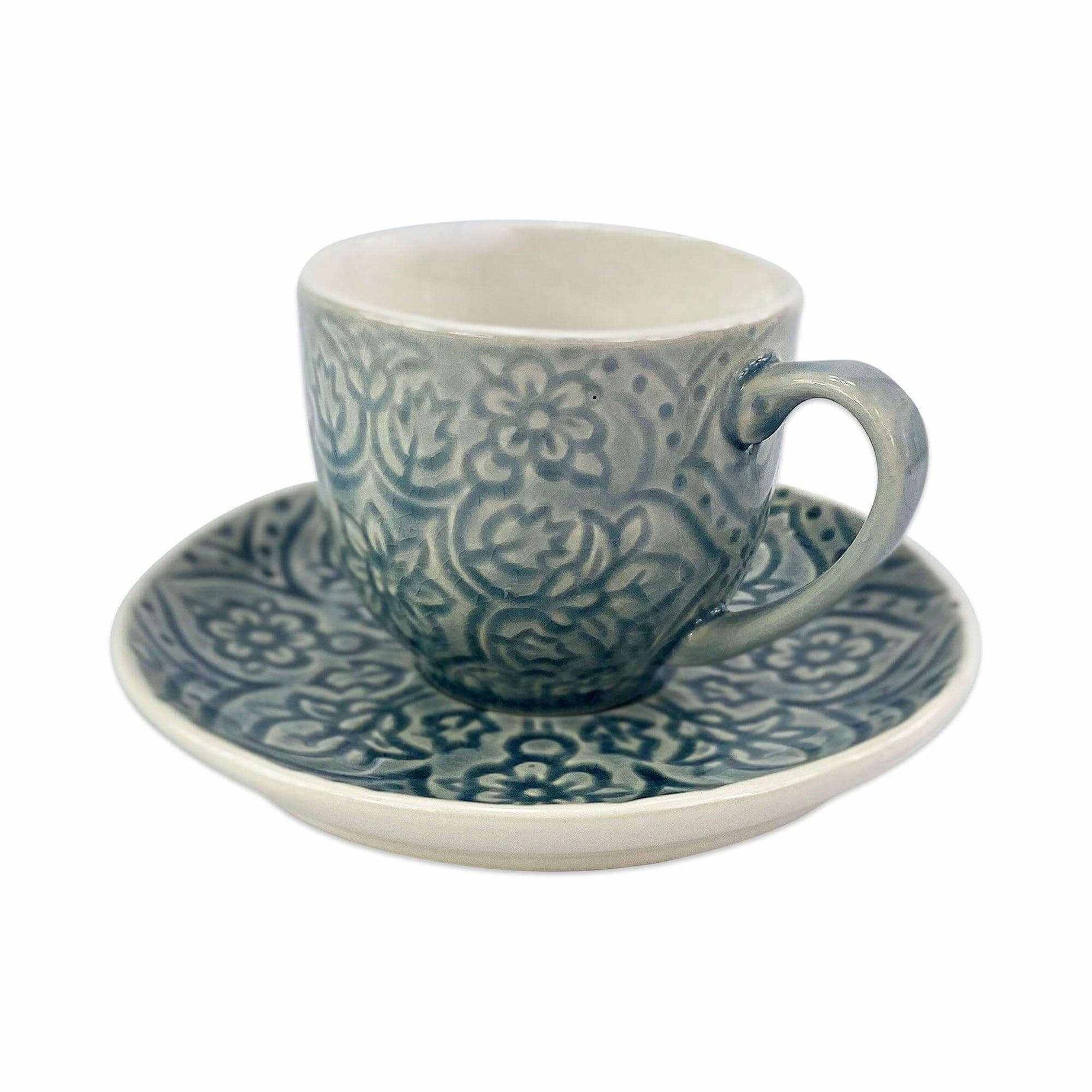 Tasse mit Unterteller »flower dusty blue« 200ml