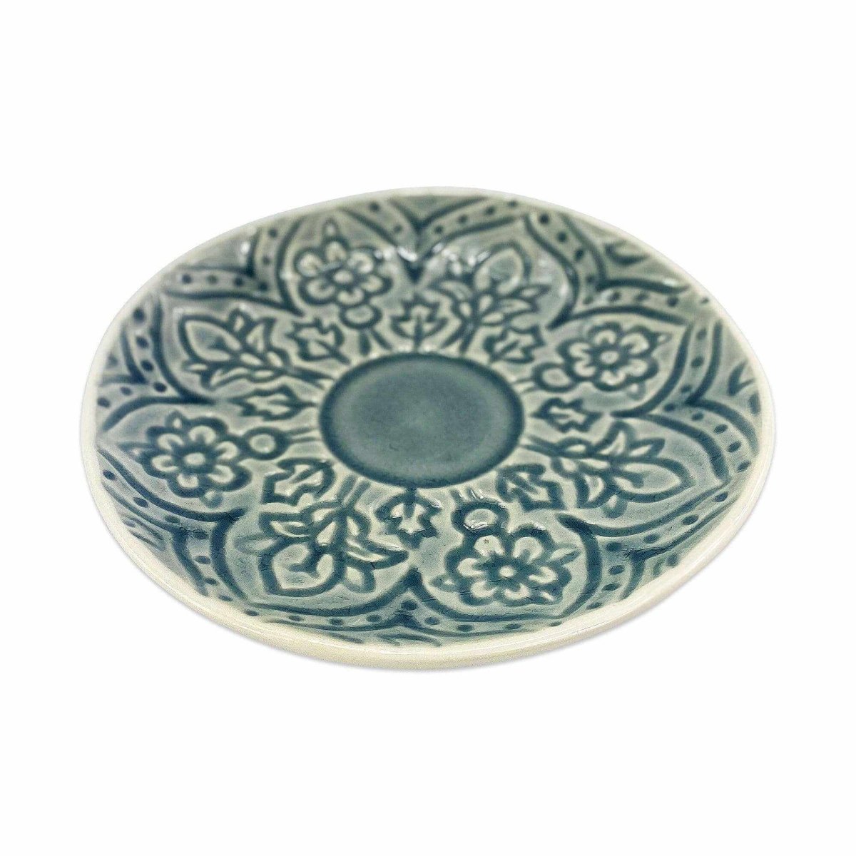 Tasse mit Unterteller »flower dusty blue« 200ml - SOHFAGeschirr